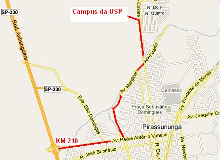 mapa do Campu da USP Pirassununga