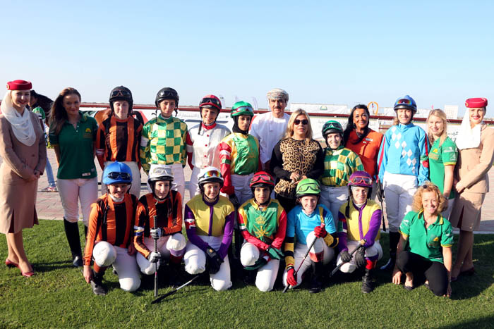 Lady jockeys in Oman