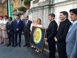 HE Dr. Hessa and Ms Sawaya along with the other UAE envoys presented the Vatican a painting ‘Mercy’